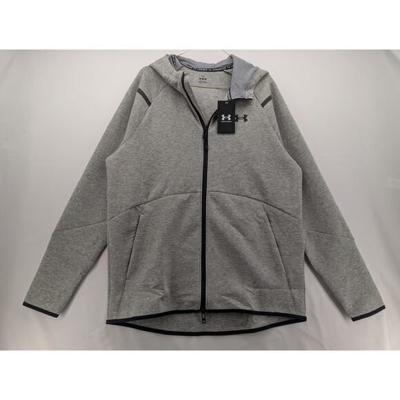 NWT Under Armour Men's UA Unstoppable Fleece Full-Zip in Mod Grey size Medium - Picture 3 of 7